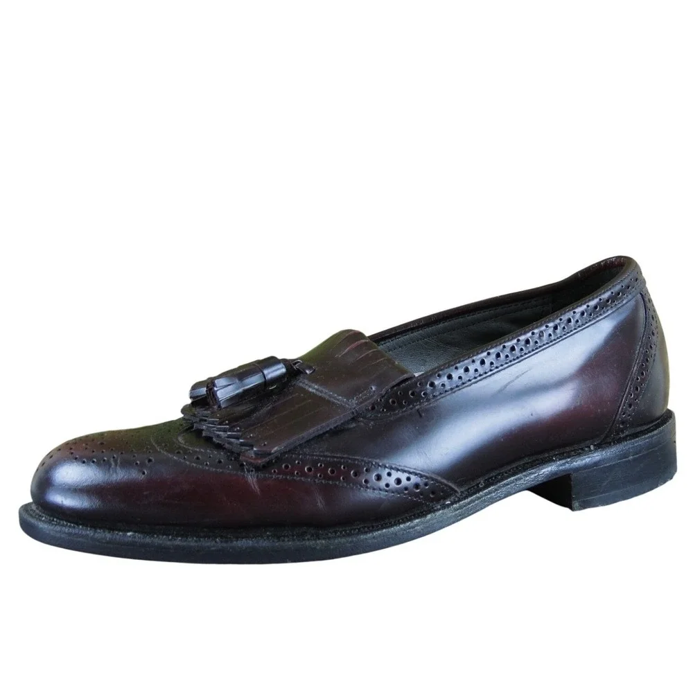 Dexter Men Kilty Tassle Loafer Burgundy Patent Leather Size 9.5 Gently Used 2025